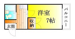 エクセルハイツ 1Kの間取図画像