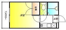 レオパレスゴールドレジデンス藤本1 1Kの間取図画像