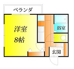 サニーコート太子 1Kの間取図画像
