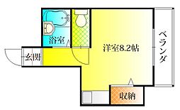 ヴィバーチェ ワンルームの間取図画像