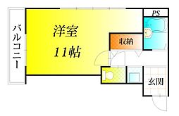 ヴィバーチェ ワンルームの間取図画像