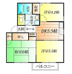フラッツ誉田 3Kの間取図画像