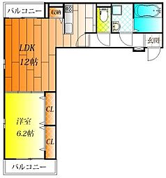 スペチアーレ クアットロ 1LDKの間取図画像