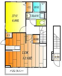 エスペランサ 1LDKの間取図画像