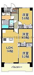 ノバカネイチ阿波座2番館 3LDKの間取図画像