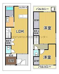 磯路3丁目　中古戸建 2LDKの間取り