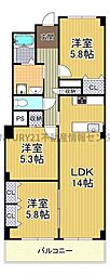 ドルミ新淀川15号館 3LDKの間取図画像