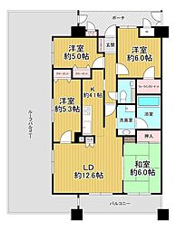 キングマンションシーブリッサ此花 4LDKの間取図画像