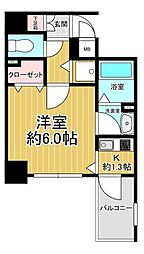 プレサンス難波南アーバニッシュ 1Kの間取り