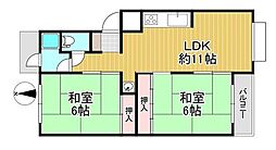 深江橋コーポC棟 2LDKの間取図画像
