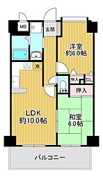 プレサンス御幣島ステーションフロント 2LDKの間取図画像