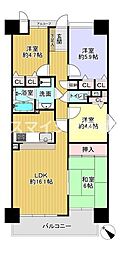 オークヒルズ香里弐番館 4LDKの間取図画像