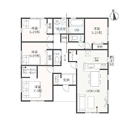 袋井市豊沢　新築全5棟　2号棟（平屋）