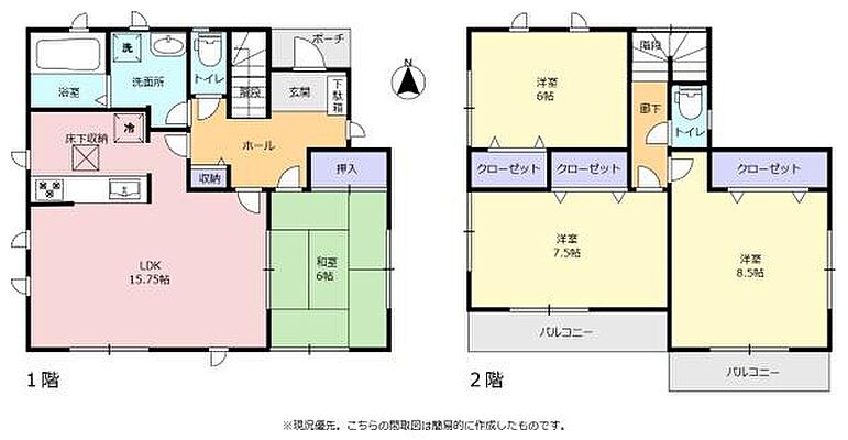 間取り 磐田市匂坂上　中古住宅