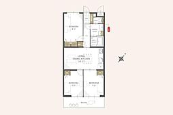 グローリア初穂飯能 3LDKの間取図画像