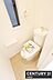 トイレ：【　トイレ　/　toilet　】明るく清潔的なウォシュレット付きトイレ開閉がしやすい窓位置で換気や窓自体の掃除もしやすいのがポイント！