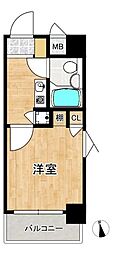 トーカン東淀川キャステール 1Kの間取図画像