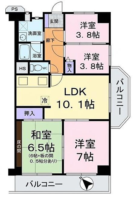 収納豊富な4DKでゆとりの家族生活を!
