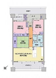 リエラ岸和田ベイサイドシティ 3LDKの間取図画像