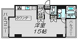 ヒラソール道頓堀 ワンルームの間取図画像