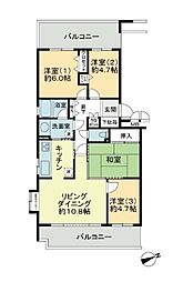 ヴィ・シティ草加参番館 4LDKの間取図画像
