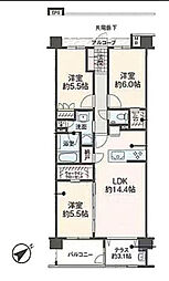 レ・ジェイド豊田マスターヒルズ 3LDKの間取図画像