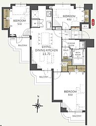 クリオ小平壱番館 3LDKの間取図画像