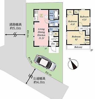 間取り 気持ちのよい風がとおりぬけていきそうな「学園の家」