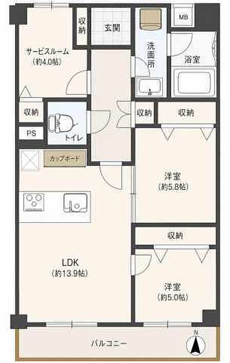 2SLDK 間取り