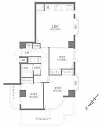 ロイヤル多摩蘭坂ハイツ 3LDKの間取図画像