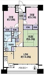 クレアシティ平野 3LDKの間取図画像