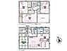 間取り：全室6帖超のゆとりある4LDK！南西向きで陽当り良好なLDK16帖。べランピングも楽しめる広々ルーフバルコニー。