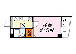 プレアデス 3階1Kの間取り