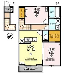 LeLienルリアン 2階2LDKの間取り