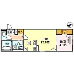 SPARSA 3階1LDKの間取り
