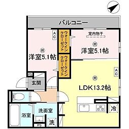 ビクトワール2 2階2LDKの間取り
