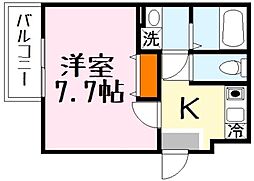 Rolls Link修学院 1階1Kの間取り