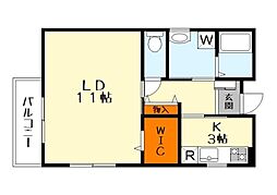 ビエノス西渋川 1階1Kの間取り