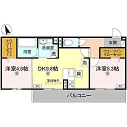 エレガンス ビュー 2LDKの間取図画像