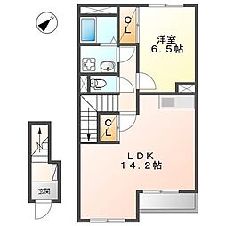 グレースほしかB 1LDKの間取図画像