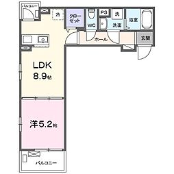 フォルトゥーナ 1LDKの間取図画像