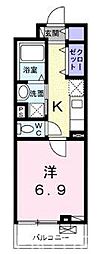 ラーカイラム 1Kの間取図画像