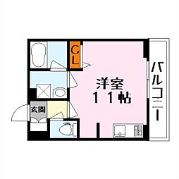シャーメゾンSUBLIME 1Kの間取図画像