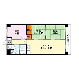 エミナール南草津 3LDKの間取図画像