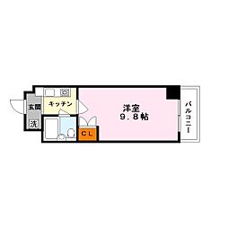 UniLifeカレッジハウス奥井 1Kの間取図画像