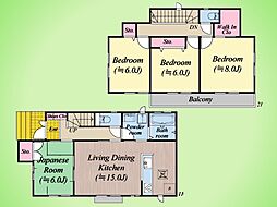 町田市大蔵町 戸建て 4LDKの間取り