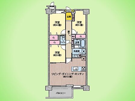 3LDK 間取り