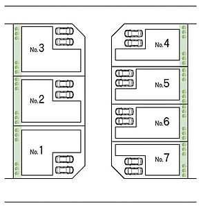 区画図:スマートハウス津堂2丁目2期、全7区画で新規分譲開始♪土地30〜37坪のランドプラン♪全区画自由設計で建築可能♪ 区画図:スマートハウス津堂2丁目2期、全7区画で新規分譲開始♪土地30〜37坪のランドプラン♪全区画自由設計で建築可能♪
