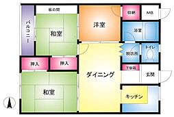 コーポ根岸 3DKの間取図画像