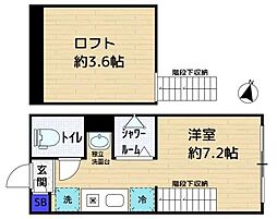 ソラニア上井草／ソラニアカミイグサ 2階ワンルームの間取り